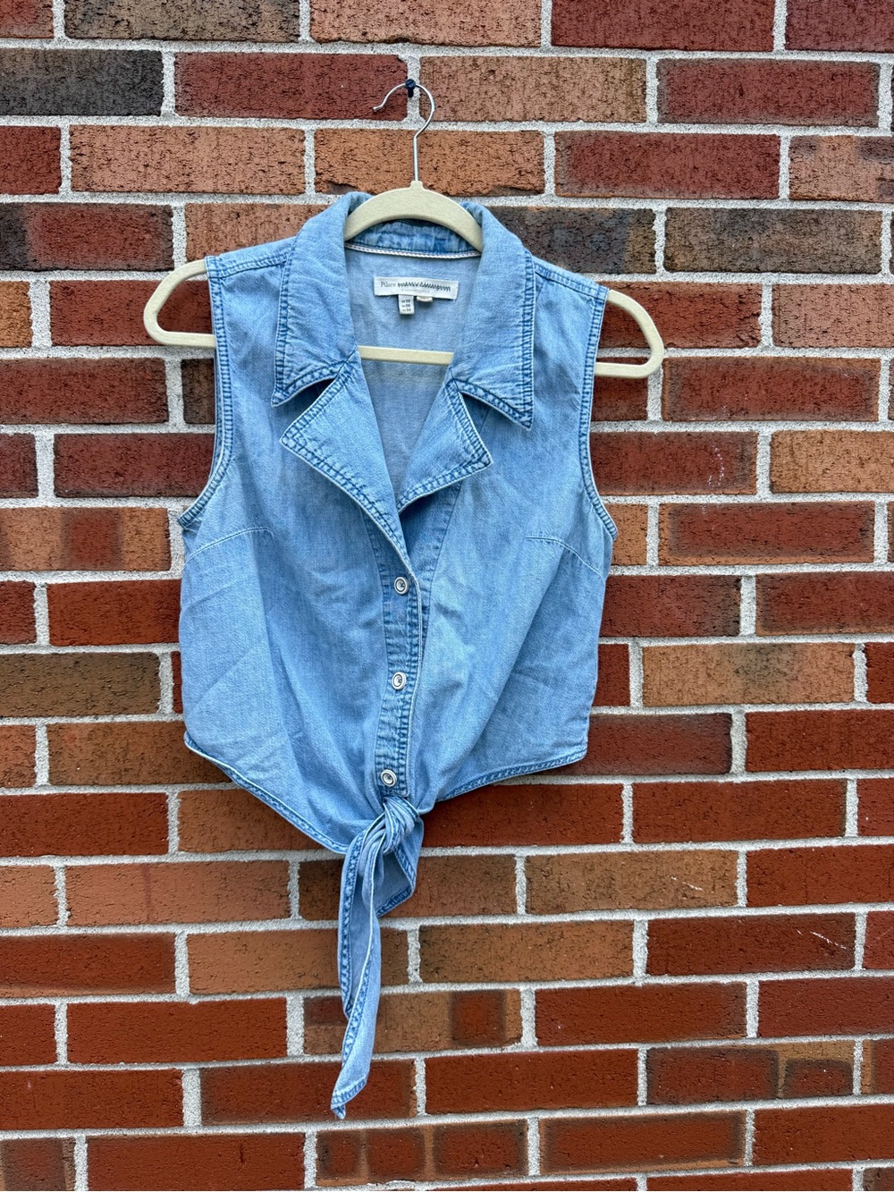 Pilcro 100% Cotton Denim Tie-Front Vest Size 6